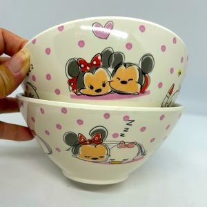 Disney Meal Time Magic Minnie Mouse & Friends Tsum Tsum Bowls, Set of 2, NWT.